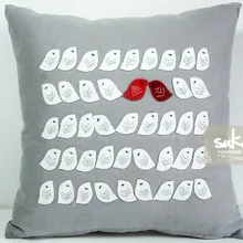 824 Новые прибыл холст птица ручной работы автомобиль орнамент постельные принадлежности диван подушка Без Заполнение автомобилей Home номер декабря