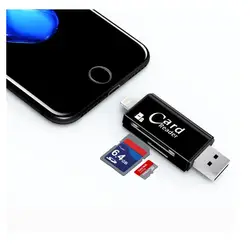 Baseqi TF/SD двойной Card Reader idragon Card Reader для iPhone/Android телефон/компьютер черный и белый может быть выбран