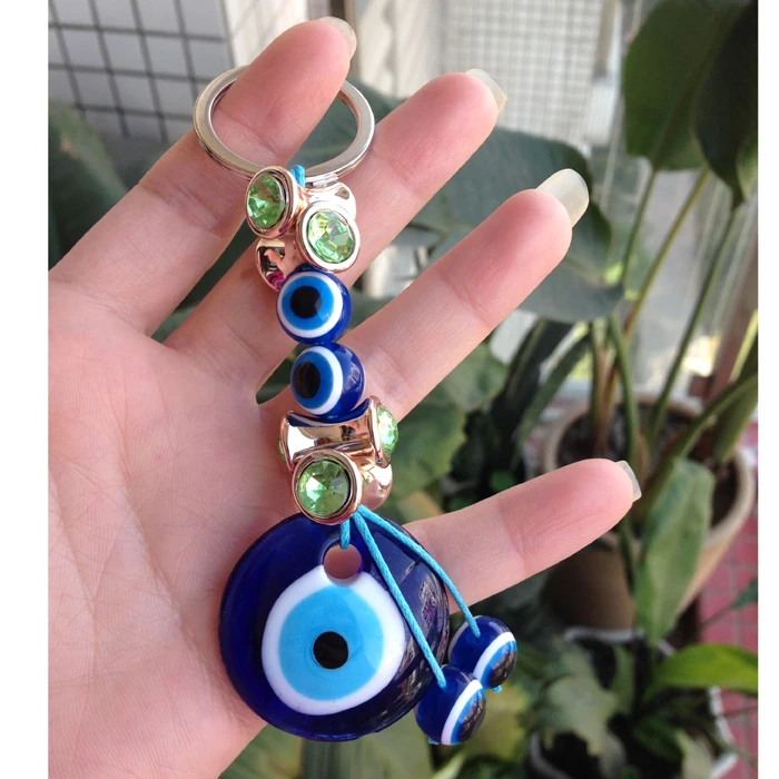 Turkish Evil Eye Key Chain Nazar Key Ring Handmade Glass Charm