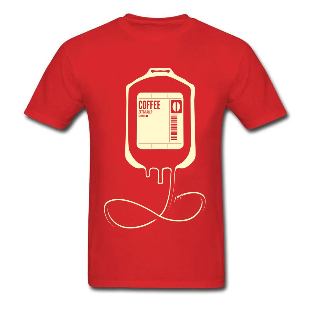 Coffee Transfusion Summer/Autumn 100% Cotton O-Neck Tops Shirt Short Sleeve Leisure T Shirt Discount Custom Top T-shirts Coffee Transfusion red