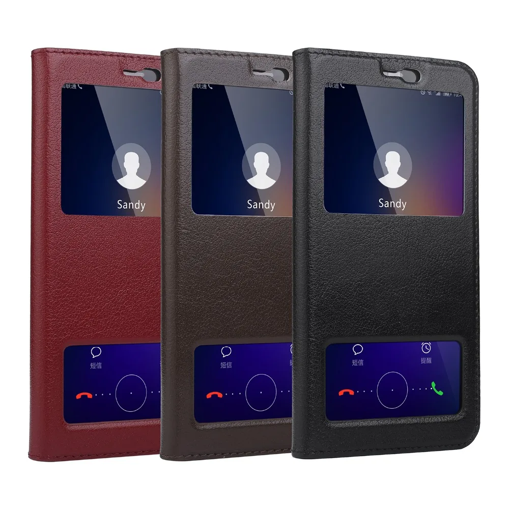

Genuine Leather Case For Huawei Honor 9 Lite Flip Case Magnetic Cover For Huawei Honor 9 Lite Case Window View Phone Bags cases