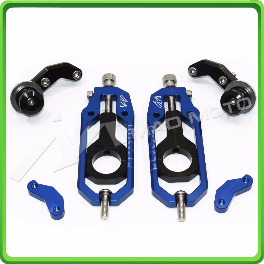 Aluminum motorcycle Chain Tensioner Adjuster with spool fit for YAMAHA R1 YZF R1 2004 2005 YZF-R1 04 05 blue&black (11)