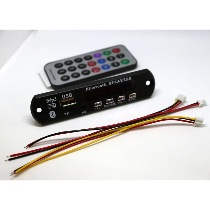 

Car MP3 Decoder Player Bluetooth Wireless 12V WMA Board Audio Module USB TF Radio Red Digital LED With Remote controller