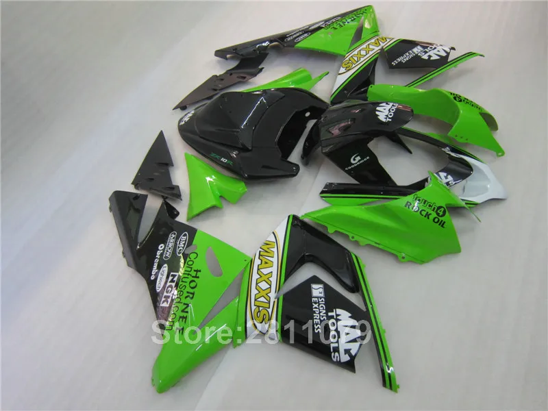 Обтекатель комплект для KAWASAKI Ninja ZX10R 04 05 цвета: зеленый, черный обтекатели комплект ZX10R 2004 2005 gy01