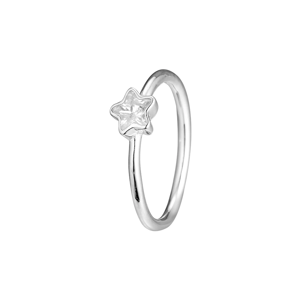 

CKK Ring Star Silver Rings Clear CZ For Women Men Anel Feminino 100% 925 Jewelry Sterling Silver Anillos Wedding