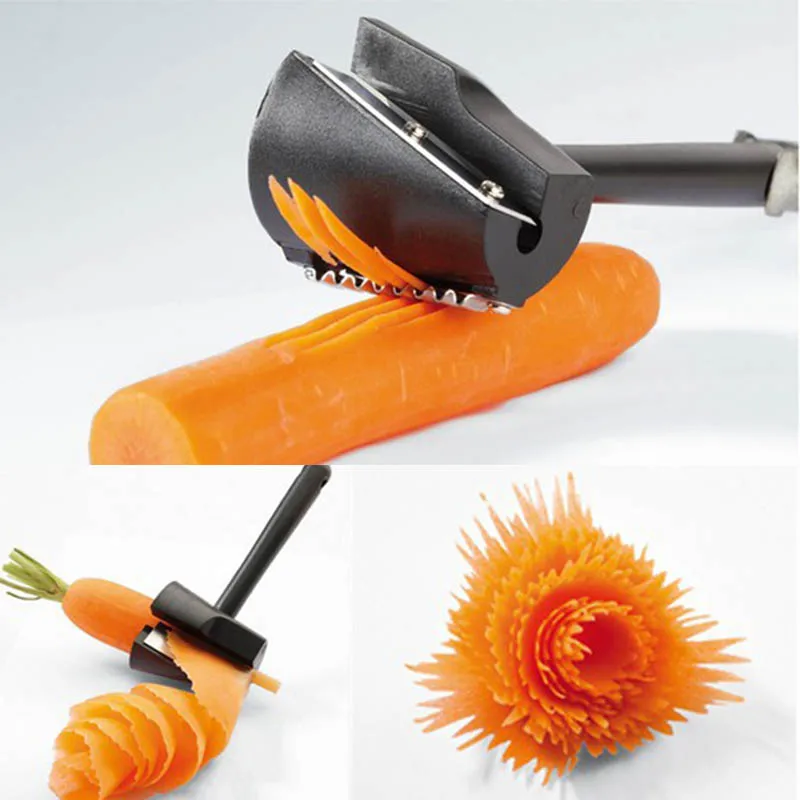 Kitchen Spiral Vegetable Fruit Slicer Carving Roll Cutter Peeler Gadgets Tools 