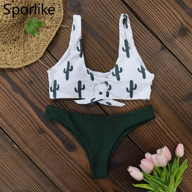 

Sexy Bikinis 2018 Push Up Bandeau Swimwear Swimsuit Women Brazilian Bikini Set Bathing Suit Beach Wear Biquinis Ladies Top Print