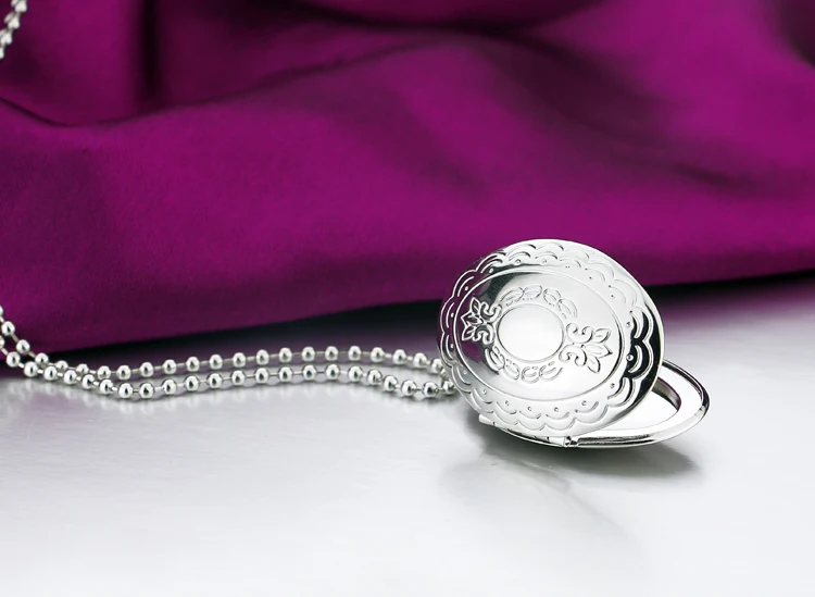 Женское Ожерелье из стерлингового серебра 925 пробы, Модный кулон с фото коробкой, женская модная серебряная бижутерия, расширяющийся фотомедальон femme bijoux