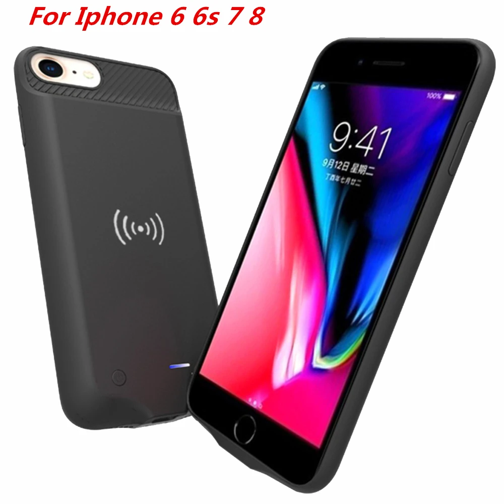 For iphone 6 Battery Case 3800mah Smart Wireless charging Battery Cover Smart Power Bank For iphone 6S 7 8 6 Battery Case For iphone 6 Battery Case 3800mah Smart Wireless charging Battery Cover Smart Power Bank For iphone 6S 7 8 6 Battery Case