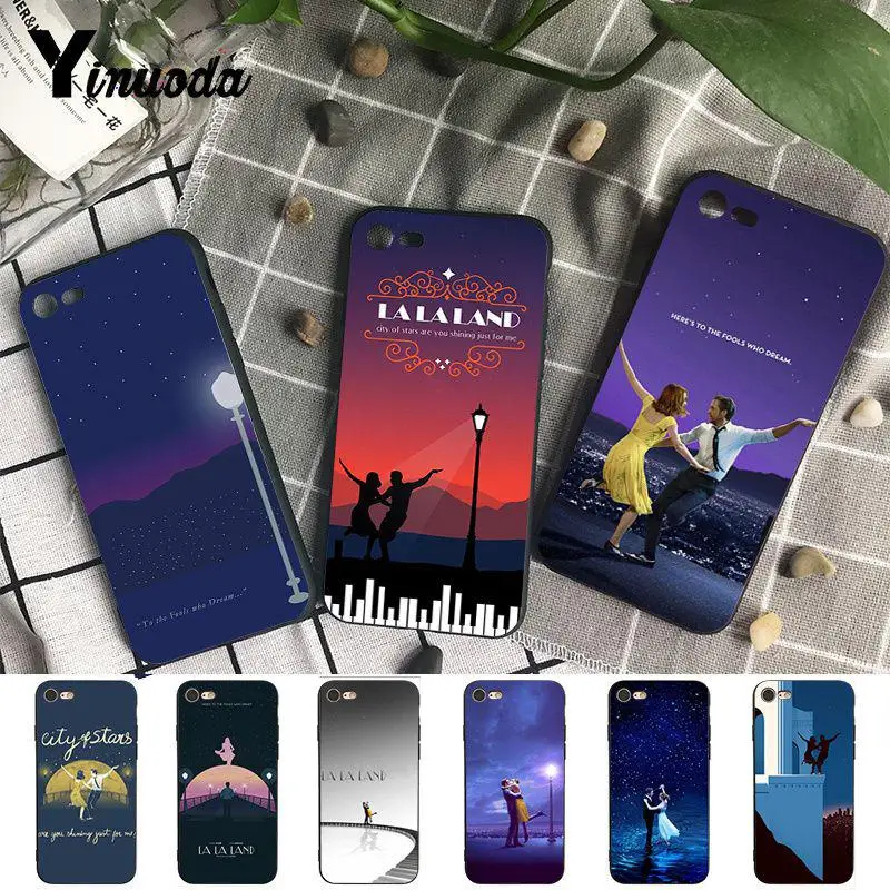 

Yinuoda LALALAND City of stars Black Soft Shell Phone Cover for iPhone 8 7 6 6S Plus X XS MAX 5 5S SE XR 10 Cases