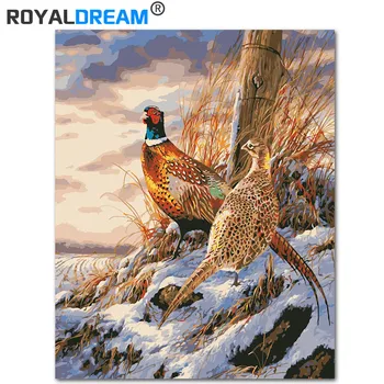 

ROYALDREAM Field pheasant DIY Painting By Numbers Acrylic Paint By Numbers HandPainted Oil Painting On Canvas For Home Decor