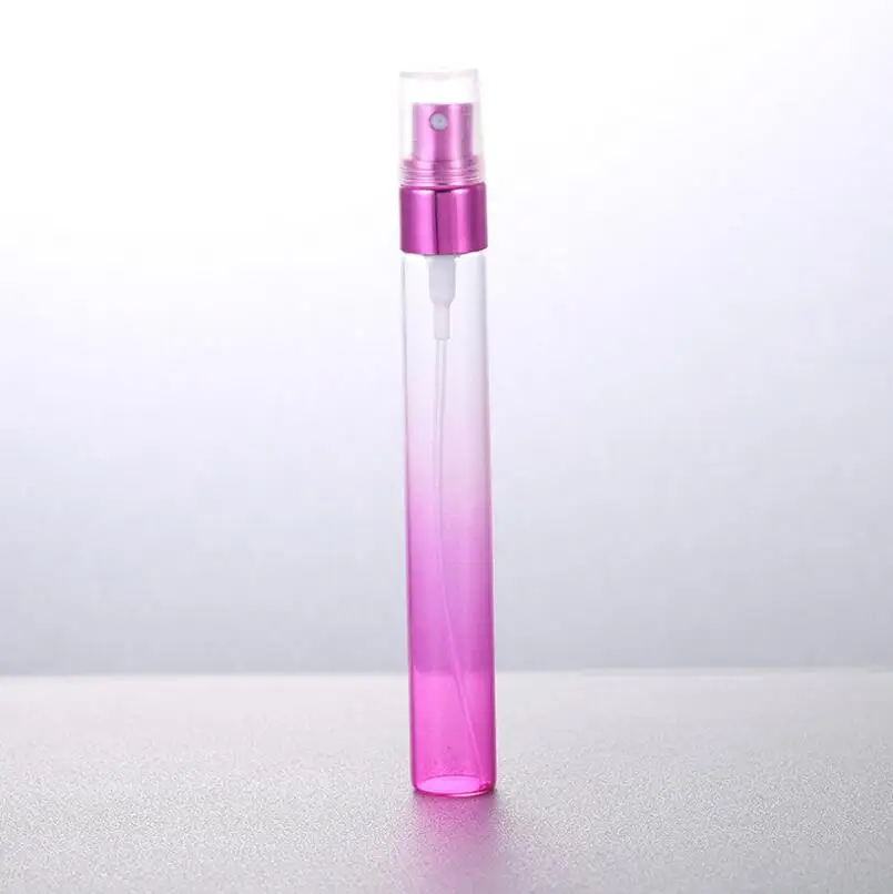 10 ml 그라디언트 색상 리필 형 스프레이 병 미니 유리 분무기 빈 향수 샘플 용기 lx1232