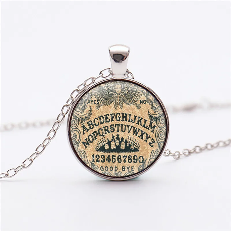 

14 Style Ouija pendant The Ouija Board Art photo Glass dome Jewelry Vintage Handmade Silver Plated Necklace Jewelry