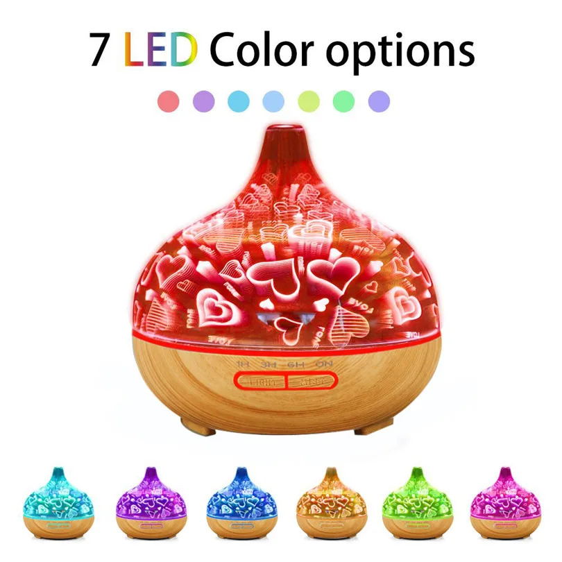 

3D Night Light Colorful Ultrasonic Aroma Diffuser Essential Oil Humidifier Aromatherapy Humidification Luces 40DC13