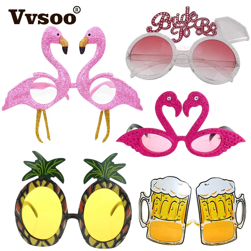 

Hawaii Beach Pineapple Flamingos Sunglasses Goggles Bachelorette Hen Night Stag Party Favors Carnival Bride To Be Party Decor