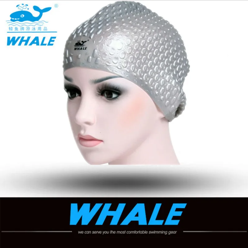 

WHALE 2019 New Flexible Waterproof Silicon Swimming Cap Unisex Adult Waterdrop Swimming Hat Cover Protect Ear Swim Caps