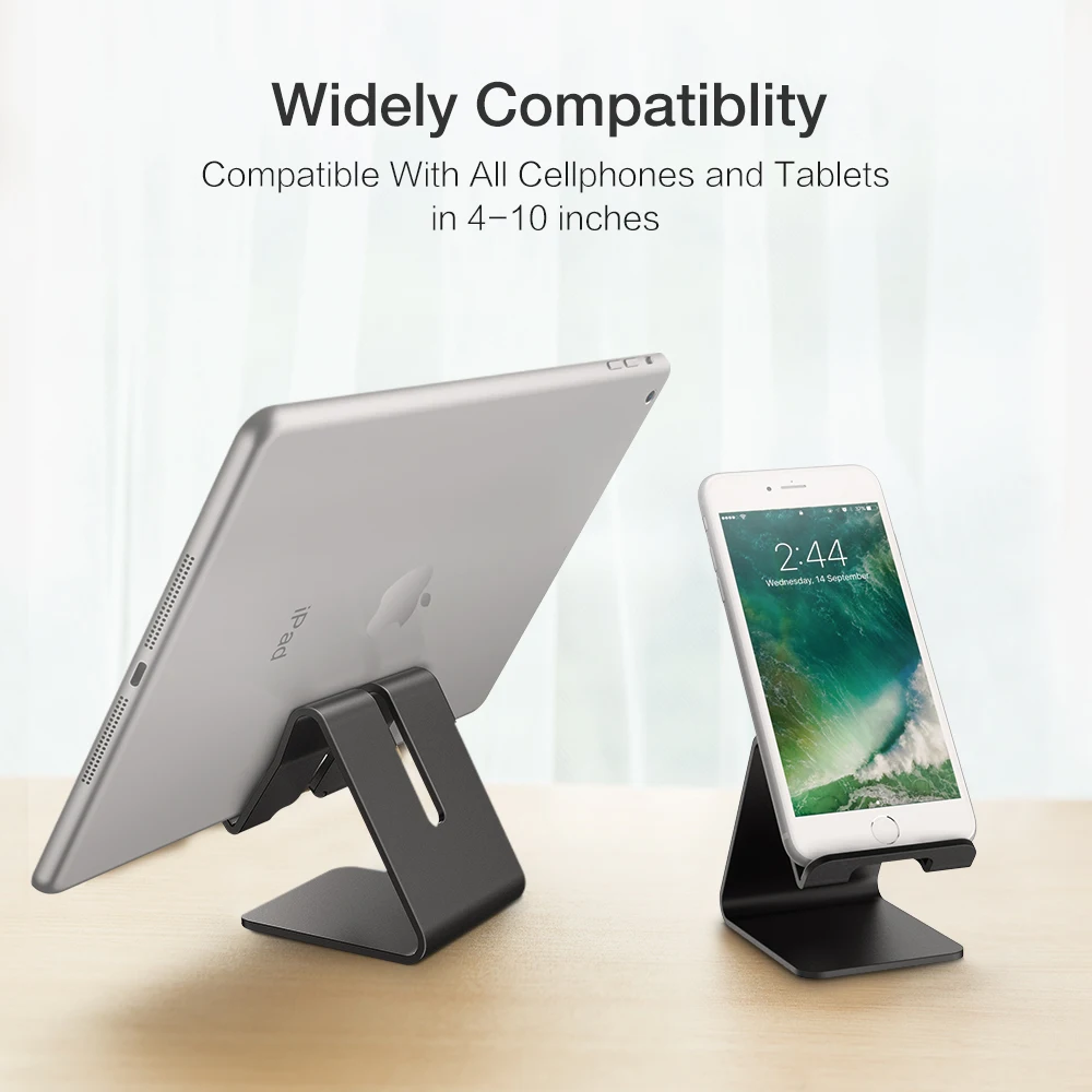Aerdu Алюминий Металл Мобильный держатель телефона планшета универсальный Нескользящая силиконовая подставка стол для iPhone7 X 8 P площадку для