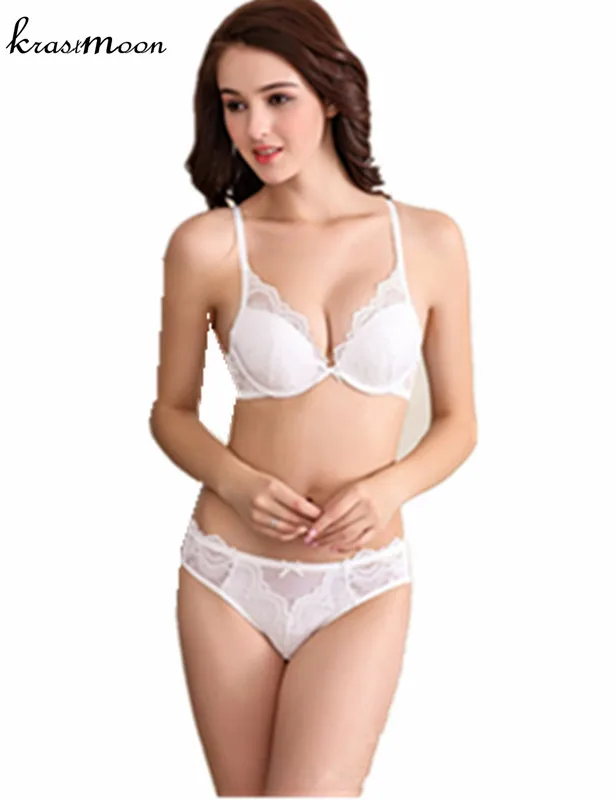Eropa Pakaian Wanita Push up Bra Set Seksi Renda Celana 