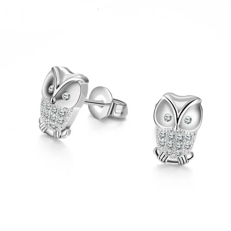 Новинка 2021 серьги 925 года европейские кристаллы в виде совы от Swarovski с шармом для