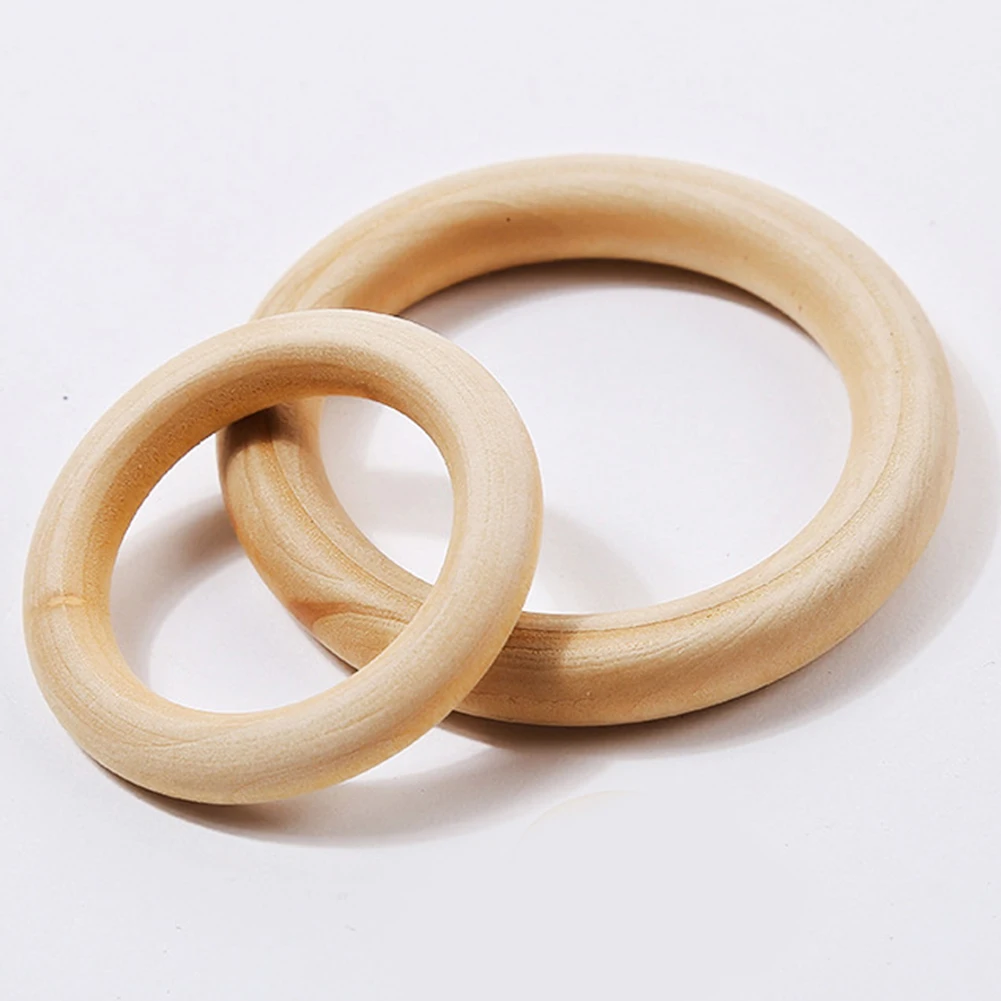 

5Pcs 55mm/70mm Handbag Buckle Shoulder Bag Handles Baby Wooden Teething Rings DIY Bag Crafts Natural Wooden Ring Bag Accessories
