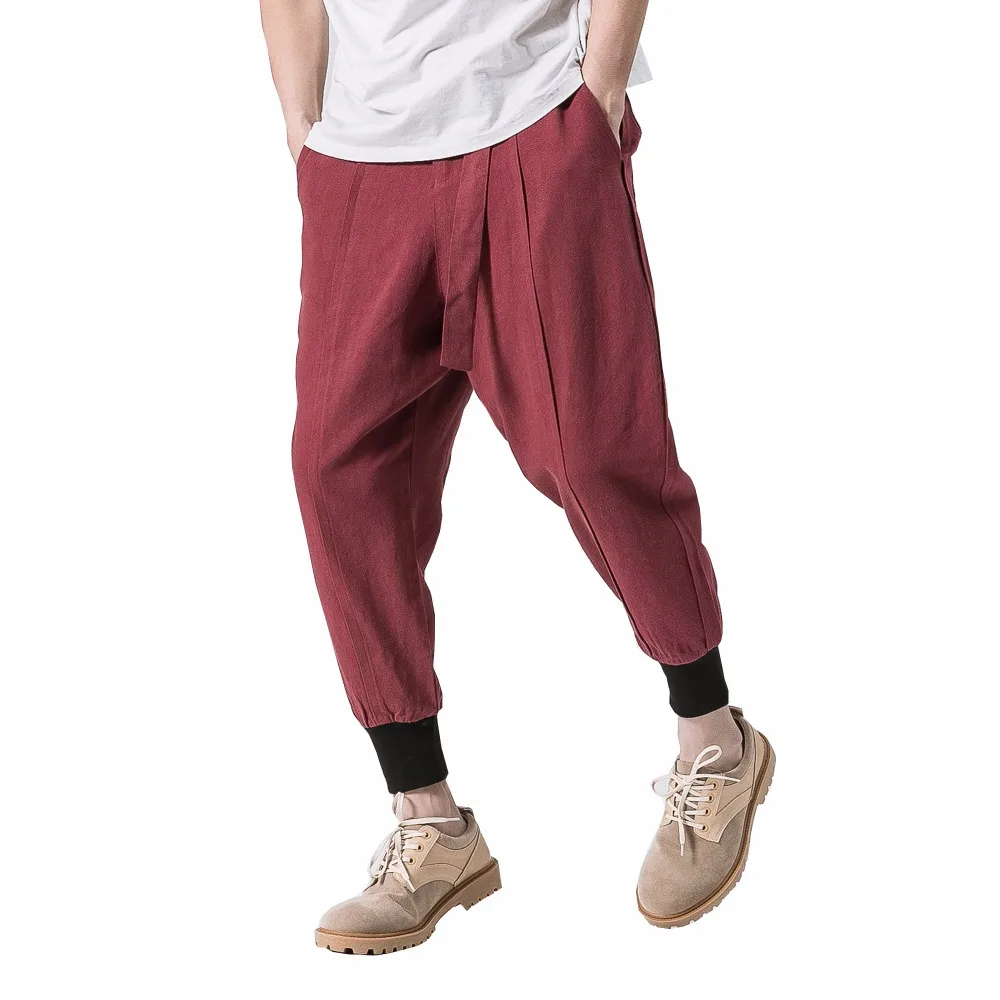 Men Harem Pants 2018 Sping Brand Clothing Male Mid Waist Cross Pants