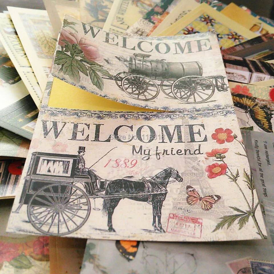 1 lot50 sheets diy scrapbooking crafts paper vintage stickers