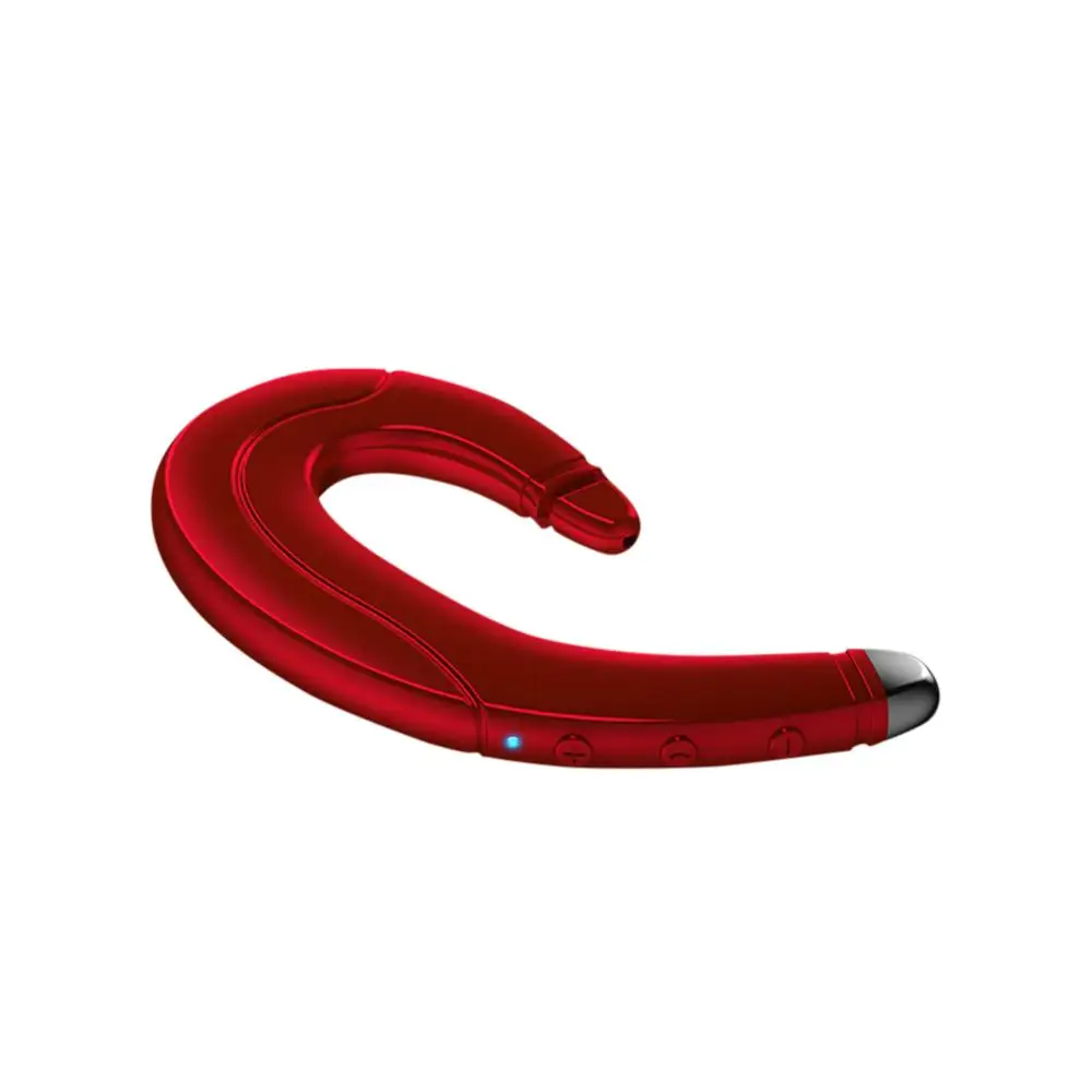 1 шт. костной проводимости стерео звук ушной крючок микрофон Bluetooth 5,0 беспроводные наушники Bluetooth наушники - Цвет: Красный