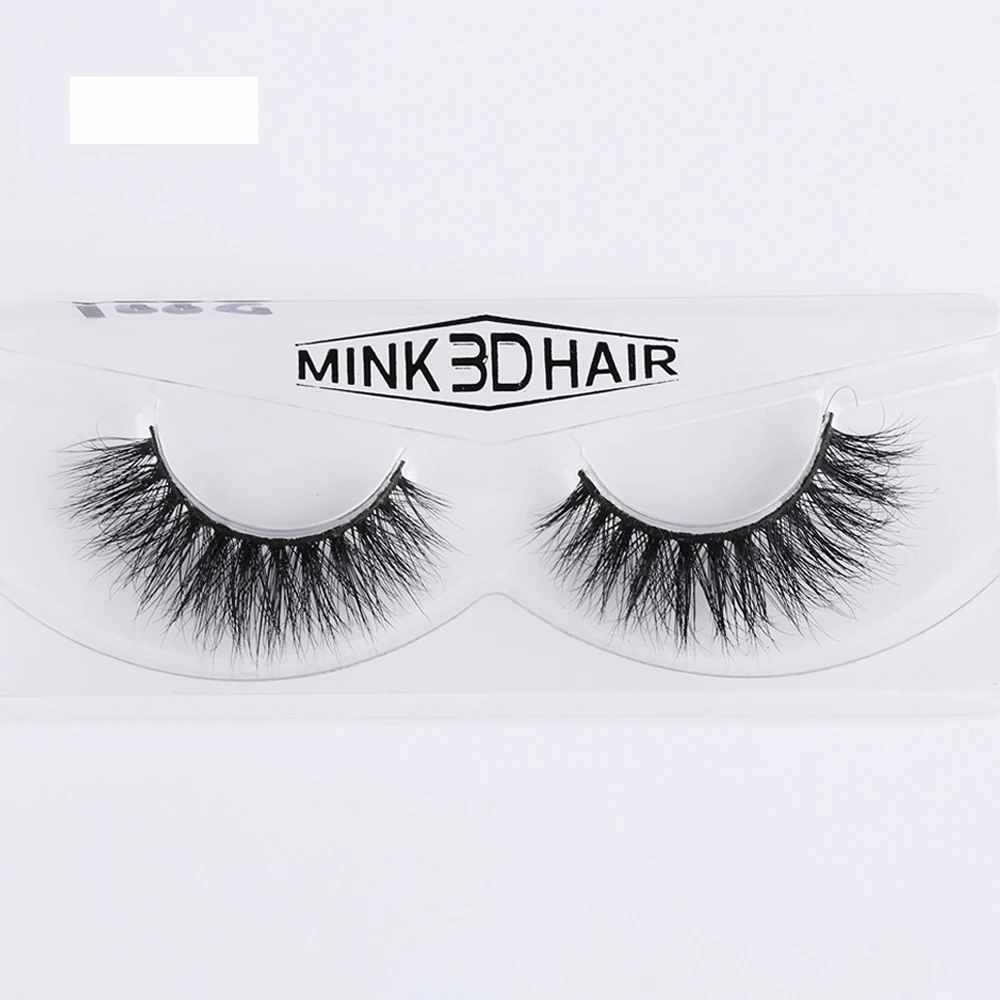 1 Pair Mink Hair Natural False Eyelashes Cruelty Free Wispy Long Thick