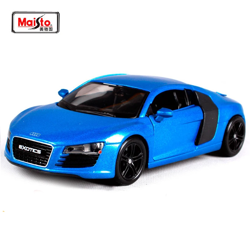 Maisto 124 Audi R8 Diecast Model Car Toy Black Blue New In Box Free