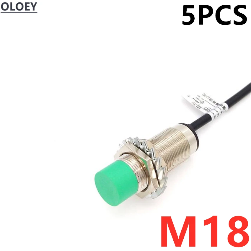

5pcs M18-10N1 Inductive Proximity Switch Two-wire Three-wire Induction Metal Object Effective Distance 10mm M18