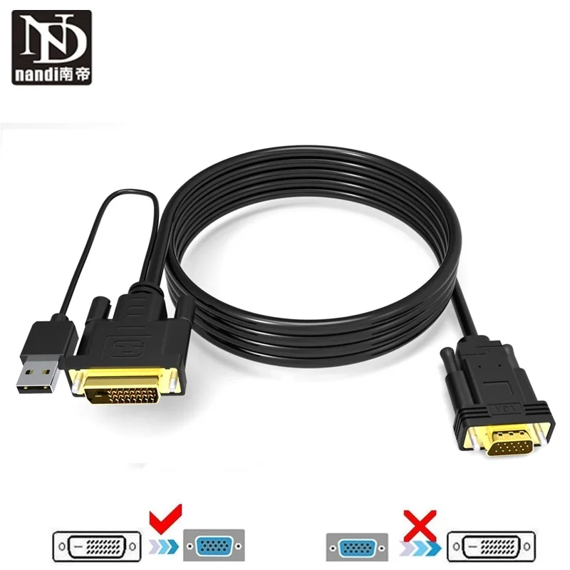 DVI D 24+1 whit USB to Vga Compatibility DVI I 24+5 Adapter Built in