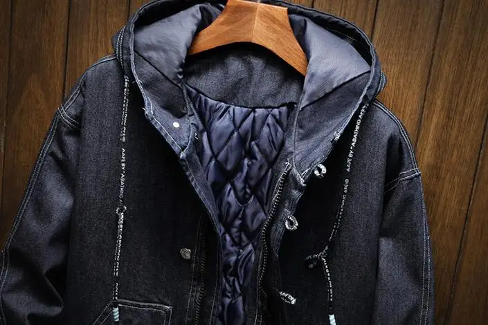 Длинная Мужская куртка и пальто S 5XL модная мужская джинсовая плотное теплое