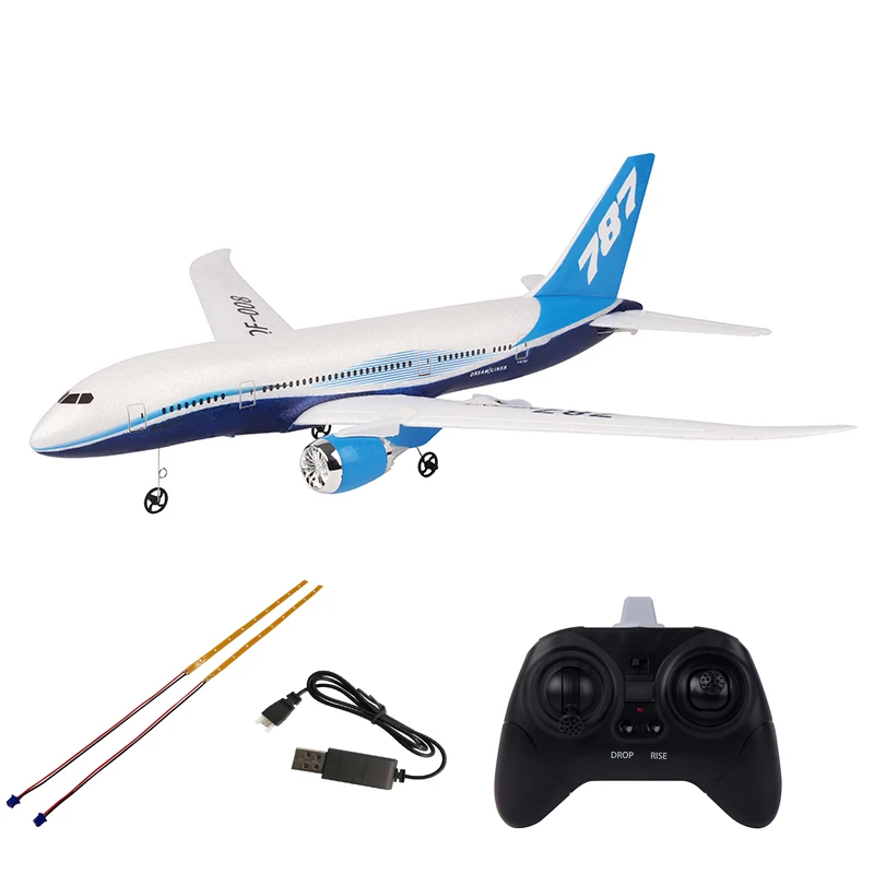 DIY самолет с дистанционным управлением EPP Радиоуправляемый Дрон Boeing 787 2,4G 3Ch RC самолет с фиксированным крылом самолет для детей подарок на день рождения мальчика - Цвет: Led Light Model