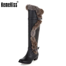 Women Over Knee Boots Flats Boots Riding Fashion Long Boot Fur Warm Winter Thickened Fur Snow Footwear Shoes Size 34-43 K00584