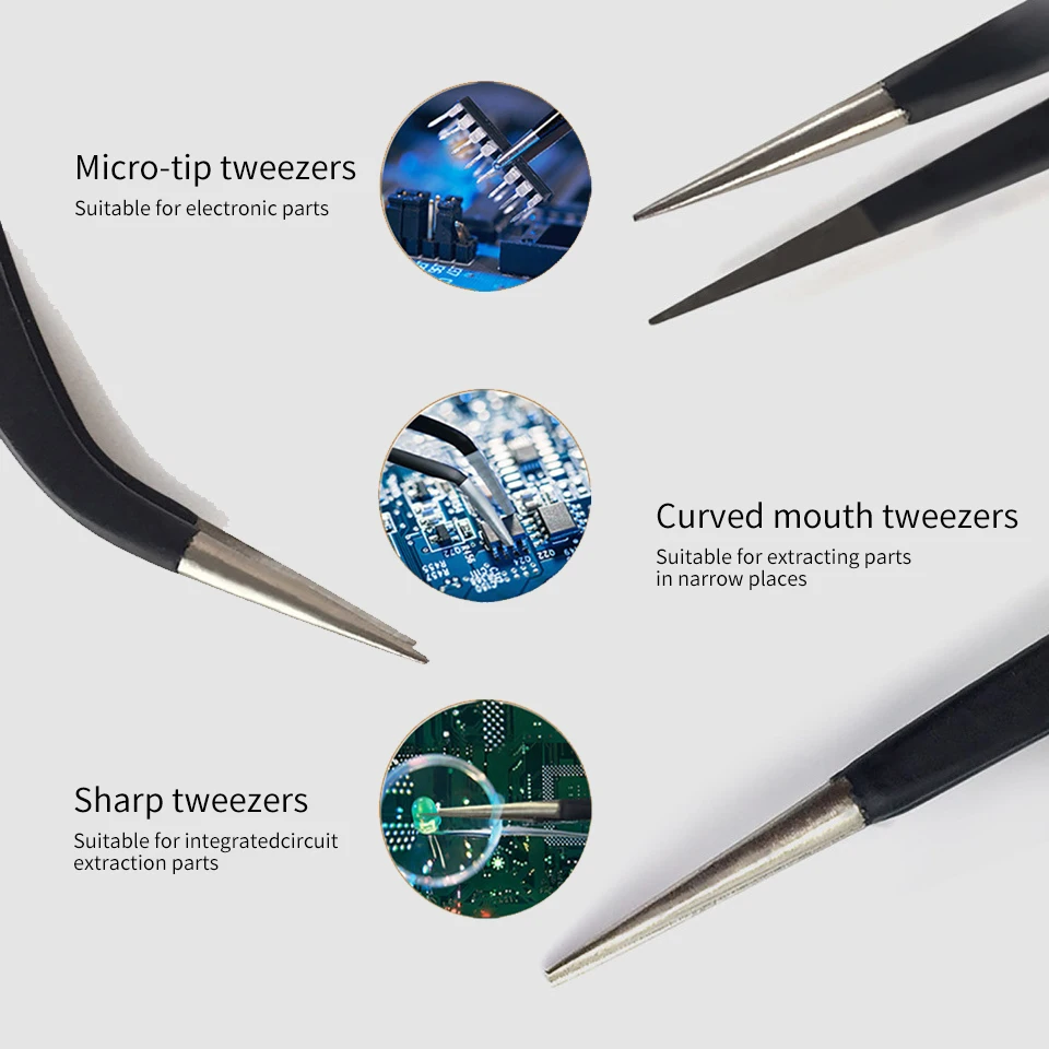 3 Unid Pinzas para electrónica Anti-estático Pinzas de acero inoxidable Pincet Pinzas electrónica Pince un Epiler Pinzette Penseta 3 Unid Pinzas para electrónica Anti-estático Pinzas de acero inoxidable Pincet Pinzas electrónica Pince un Epiler Pinzette Penseta