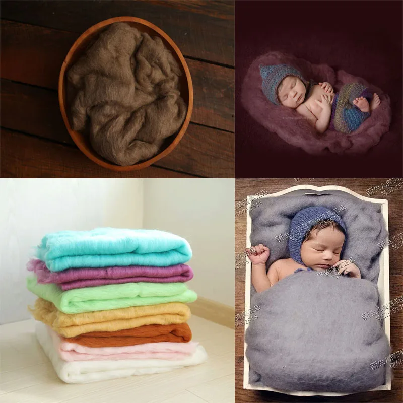 100 Wool Blanket Newborn Photography Props Basket Stuffer Blanket Baby Photo Prop Backdrop