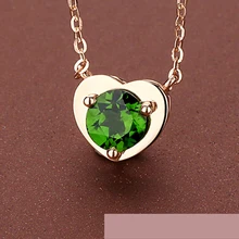 Большой 1 карат 18 К золото естественный диопсид кулон зеленый драгоценный камень сердце дизайн ювелирные изделия Валентина Рождество Prensent подарок