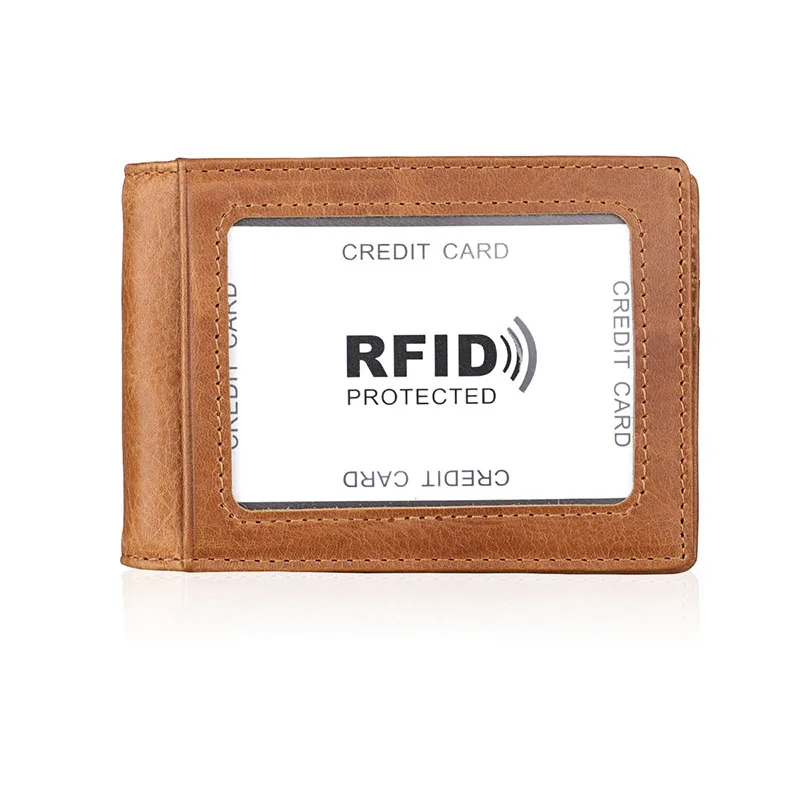 Кошельки мужские RFID кошелек для мужчин и женщин Зажимы денег из натуральной кожи