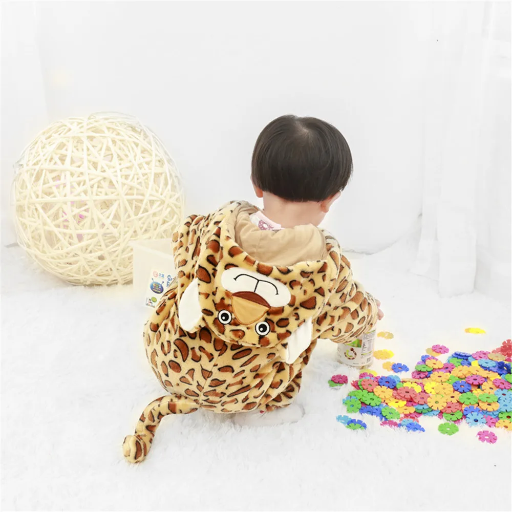Коричневый леопард пантера кигуруми Детская Пижама детская пижама костюм для костюмированной вечеринки с рисунком животных Теплый мягкий нарядный костюм на зиму и осень