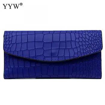 

Fashion Alligator Women's Purse PU Leather Black Wallet Women Snap Fastener Clutch Bag Pink Lady Envelope Long Wallets 6 Colors