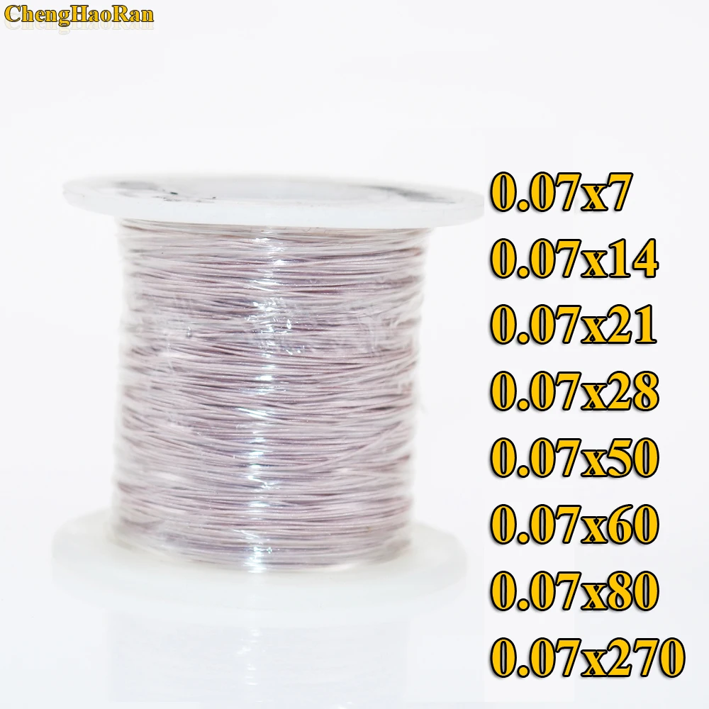 

ChengHaoRan 1m 0.07x14 0.07x7 0.07x28 strands 1 meter Mine antenna Litz wire polyester silk envelope braided multi-strand wire