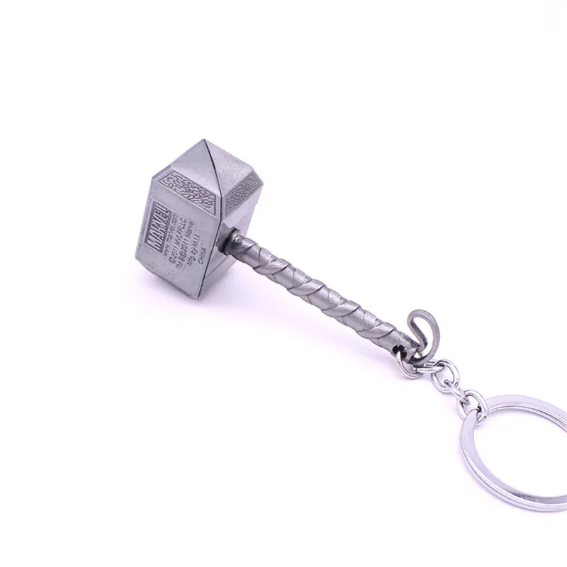 

Sell like hot cakes Marvel Avengers Thor's Hammer Keychain For Men Mjollnir Metal Model Keyring Pendant Jewelry Accessories