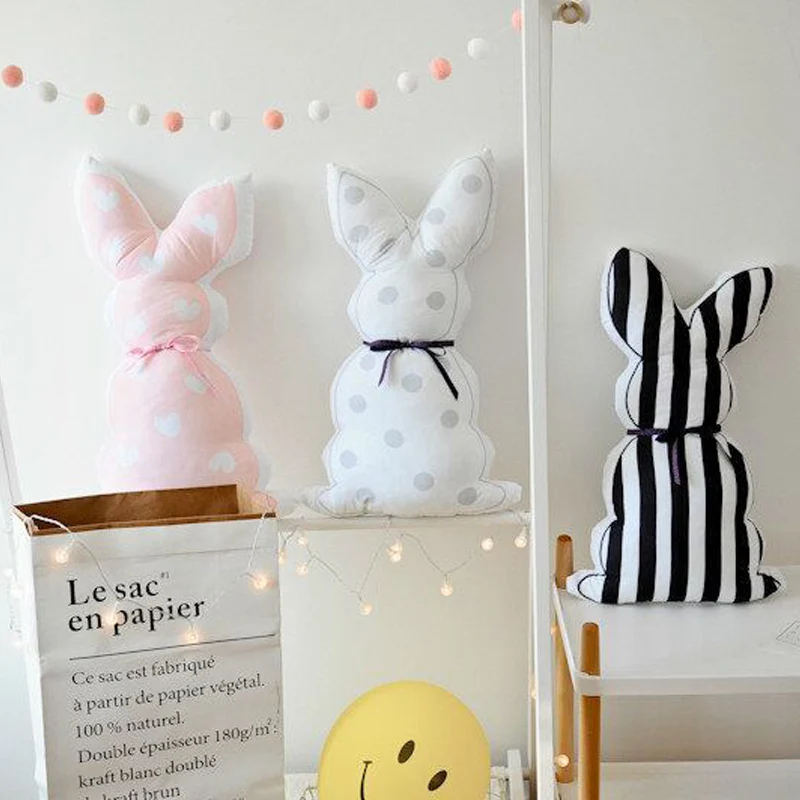 

Cotton Kids Pillow for Feeding Rabbit Baby Room Wall Decoration Newborn Soft Cushion Plush Stuffed Toys for Children Photography