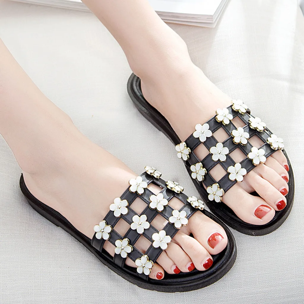 

Plus Size Slippers Women Shoes Summer 2020 Fashion Casual Beach Boho Women Slippers Floral Thick Platform Shoes Zapatos De Mujer