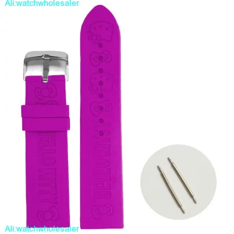 24mm Hello Purple Color Silicone Jelly Rubber Lady Watch Band Straps WB1085C24JB