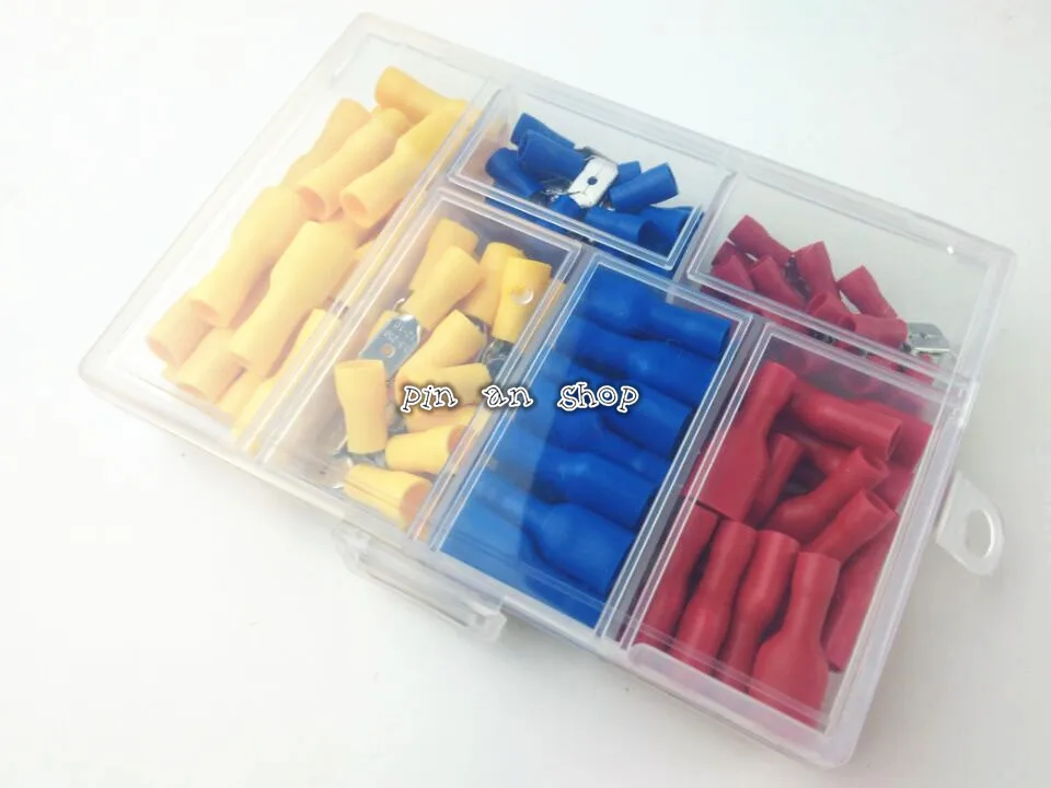 

connector 120PCS/box Female male Insulated Spade joint Connector Crimp Terminal Connectors Cable Wire Connector