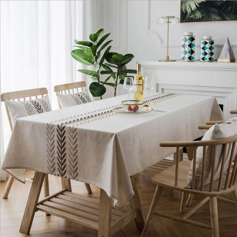 

New Waterproof Printed Rectangular Tablecloth For Dinner Nordic Cotton Tablecloth For Table Wedding Table Cover For Home Decor