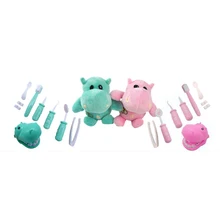 9 шт., детский Бегемот плюшевый Набор для игры в стоматологию, проверка зубов, медицинский набор, Обучающие ролевые игры, моделирование, Обучающие игрушки, подарок