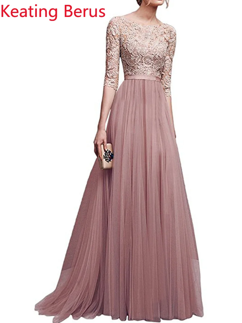 Women's Hot New Women's Dress Chiffon Long Dress Variety of Colors Large Size Sexy Lace Women's Clothing 0572