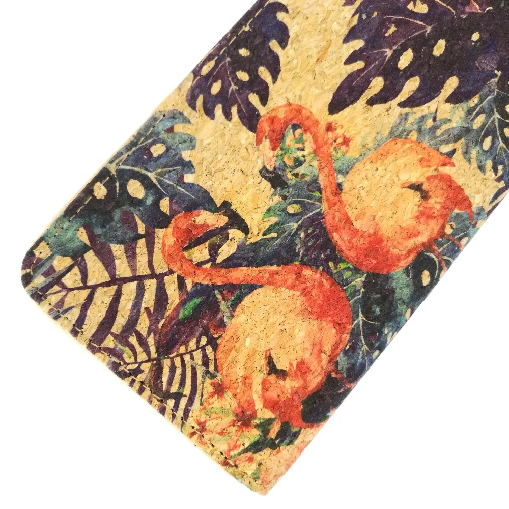 tropical flamingo women cork wallet female cork purse (2)